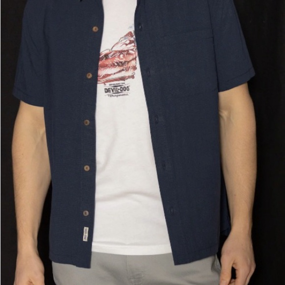 Devil-Dog Dungarees Button Down 100% Cotton short sleeve shirt